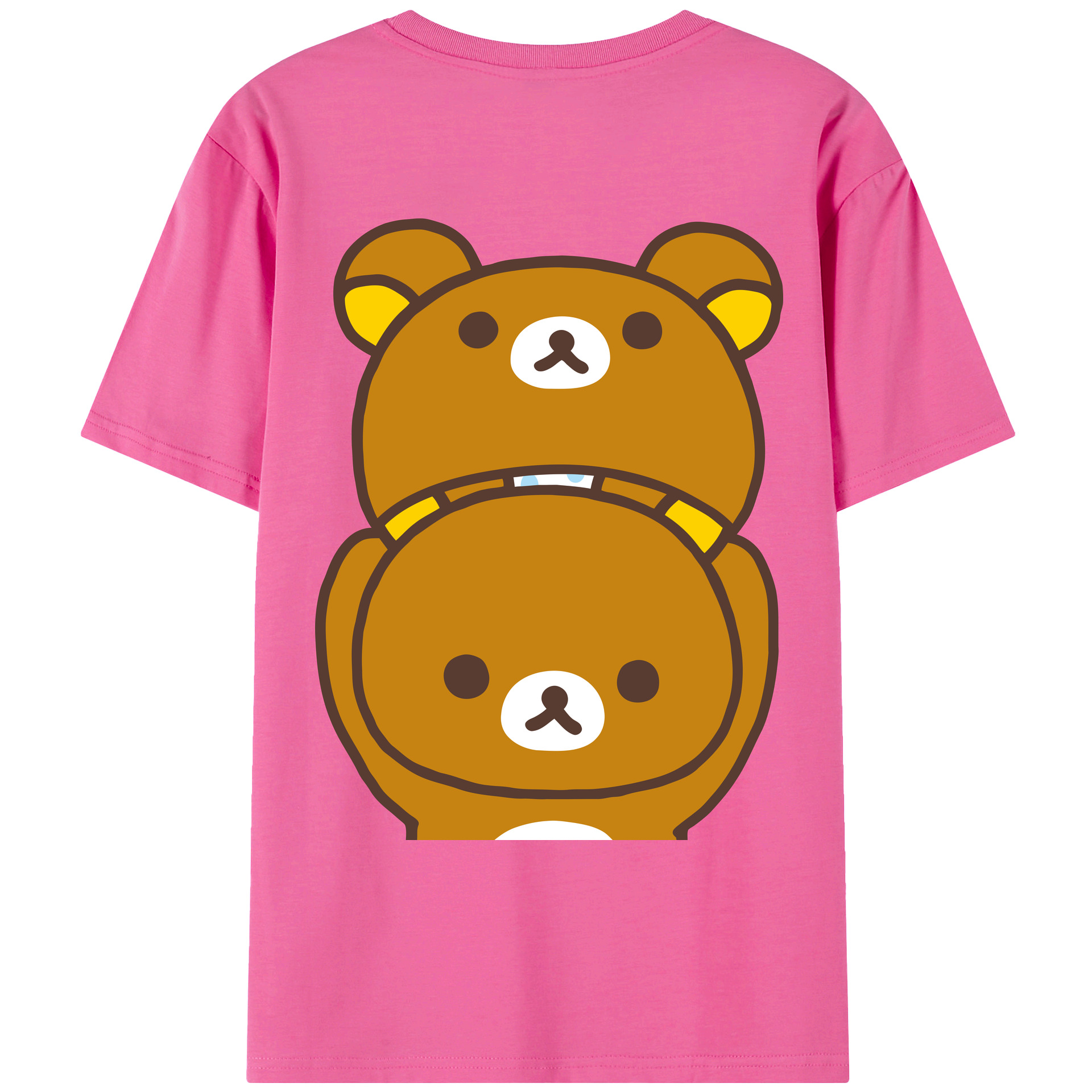 （画像用） リラックマ リラックマ キイロイトリ Rilakkuma Korilakkuma Kiiroitori レディース半袖Tシャツ(バックプリント)